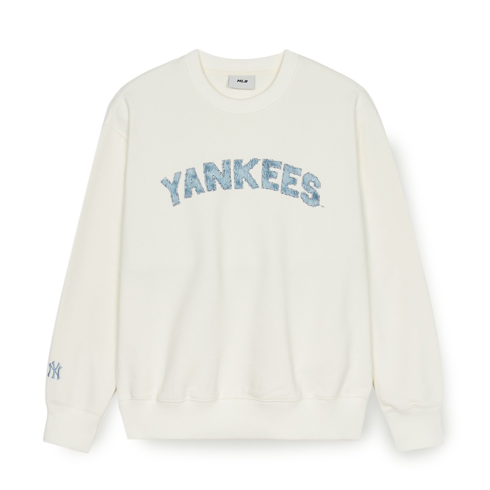 MLB 丹寧長袖大學T Monogram系列 紐約洋基隊 (3AMTM0551-50CRS)｜舒適耐穿