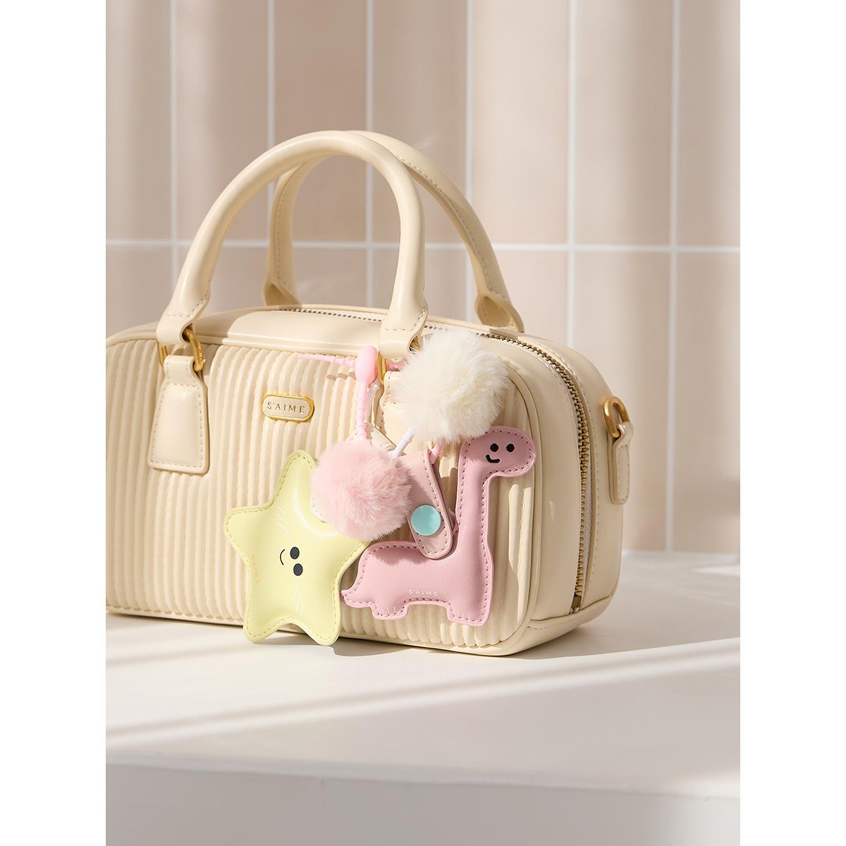 ★S'AIME 撞色皮革保齡球包(附鏡子) ボーリングバッグ/送料込 ☆S'AIME 撞色皮革保齡球包(附鏡子) ボーリングバッグ/送料込 (S