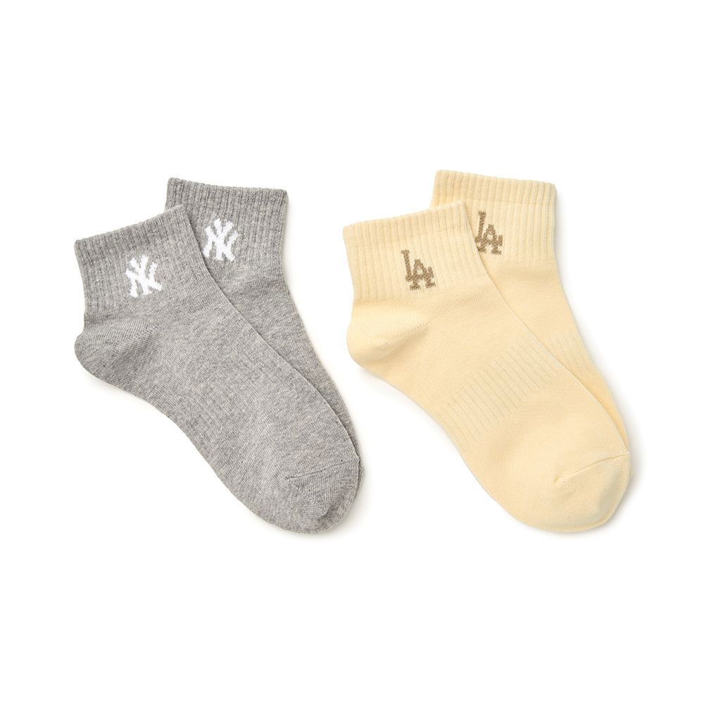 MLB 低筒襪二入組 道奇 洋基隊 (3ASOS044N-00YEL)