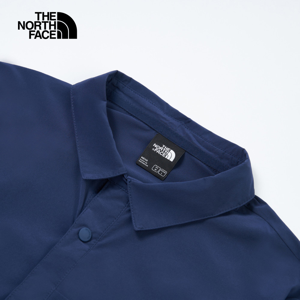 The North Face北面男款藍色DWR防潑水長袖襯衫｜4NCQ8K2
