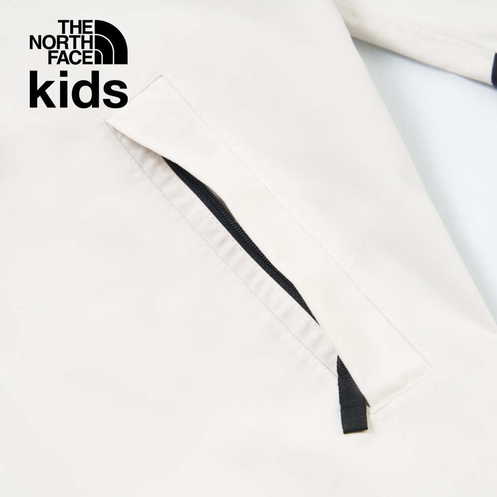 The North Face北面兒童米白色DryVent防水透氣衝鋒衣｜8ANHQLI