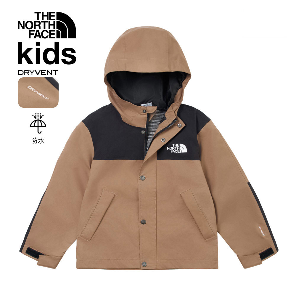 The North Face北面兒童棕色DryVent防水透氣衝鋒衣｜8BNC6IH｜防水透氣 耐