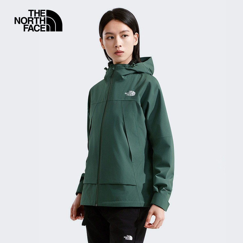 The North Face北面女款綠色DryVent防水透氣衝鋒衣｜8BWEHCH
