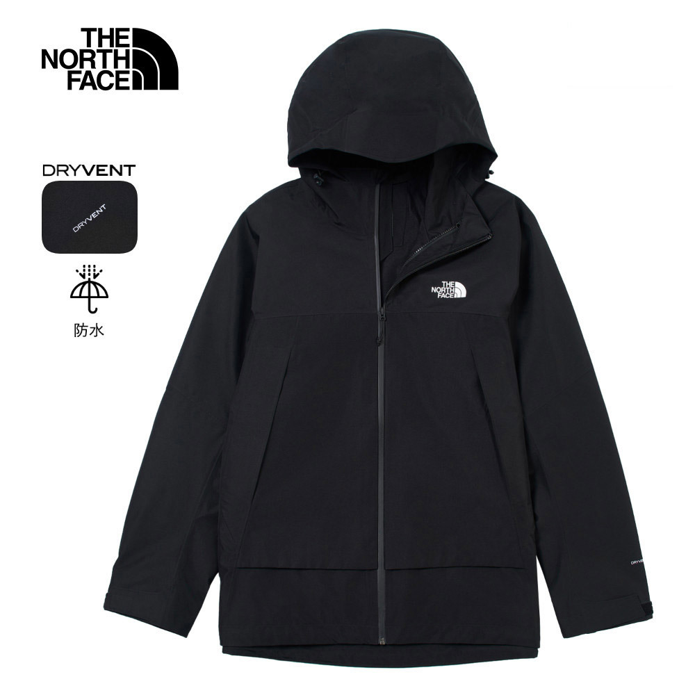 The North Face北面男款黑色DryVent防水透氣衝鋒衣｜8BWFJK3