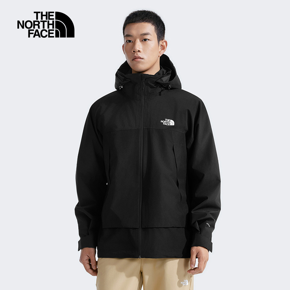 The North Face北面男款黑色DryVent防水透氣衝鋒衣｜8BWFJK3