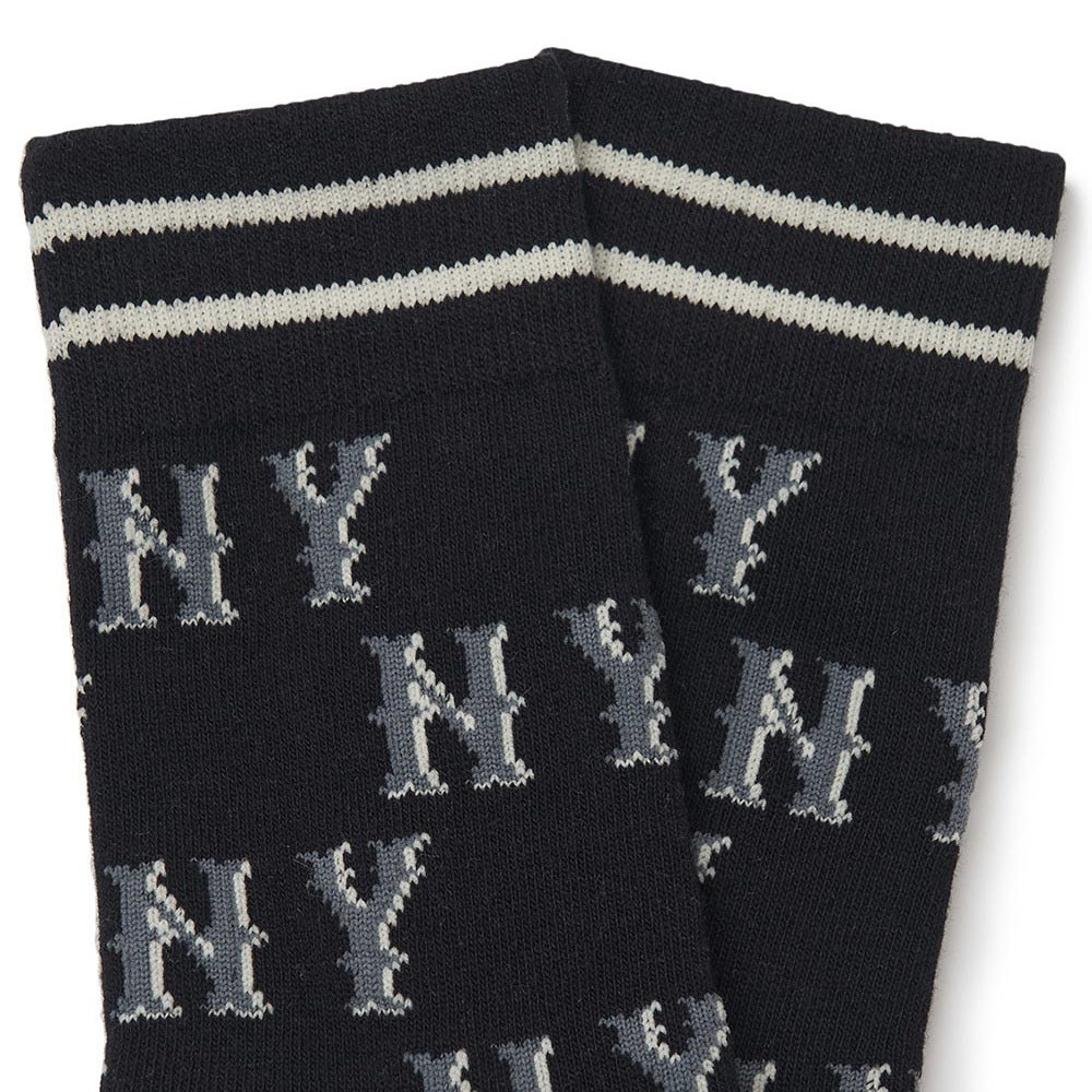 MLB KIDS 中筒襪三入組 童襪 Monogram系列 洋基/紅襪隊 (7ASOM034N-00BKS)