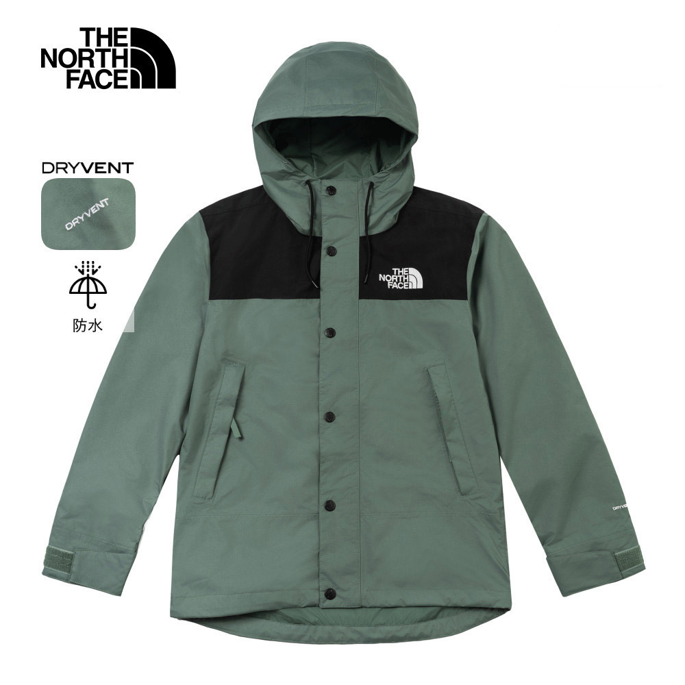 The North Face北面男款綠色DryVent防水透氣衝鋒衣｜8DGCLFW