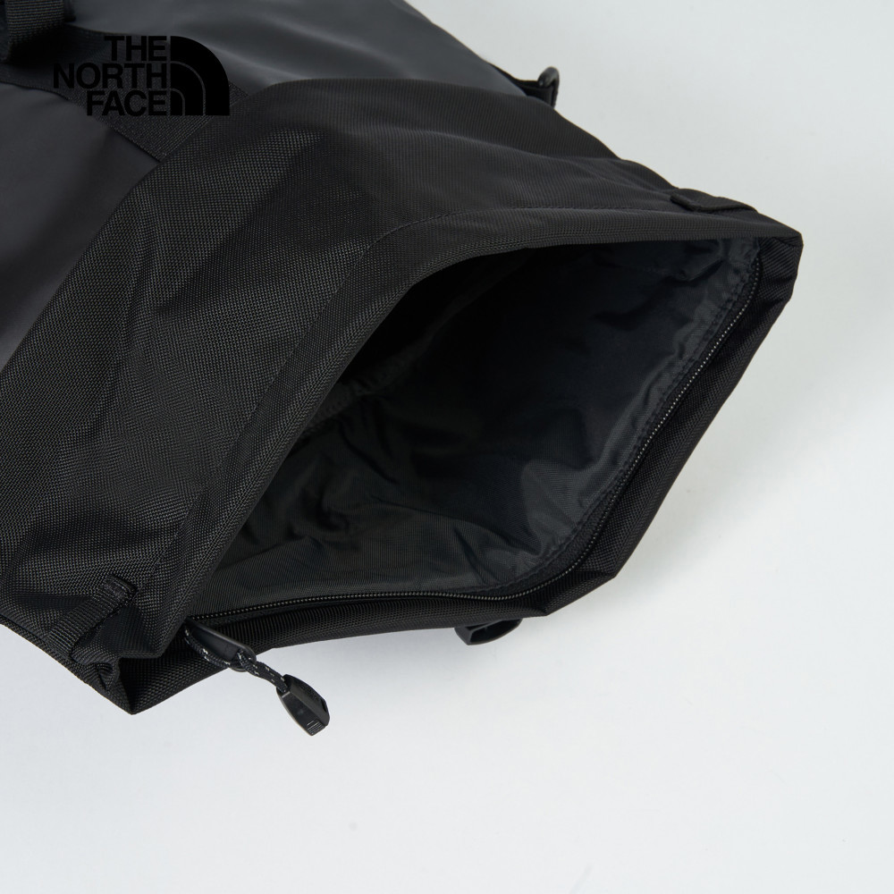 The North Face北面男女款黑色DWR防潑水可調節可拆卸背帶休閒單肩包｜8BK6BIA