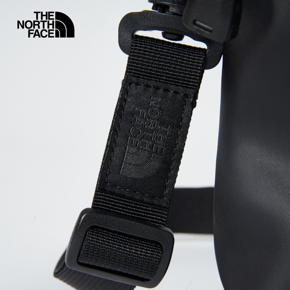 The North Face北面男女款黑色DWR防潑水可調節可拆卸背帶休閒單肩包｜8BK6BIA