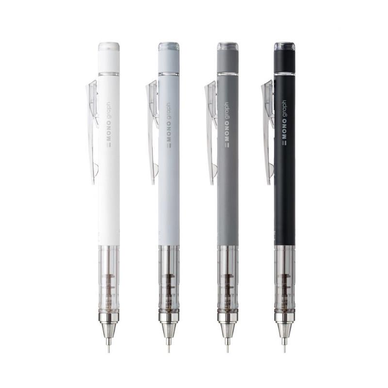 (限量)蜻蜓Tombow MONO graph GRAYSCALE 自動鉛筆(0.5mm)-黑/白/淺灰/深灰