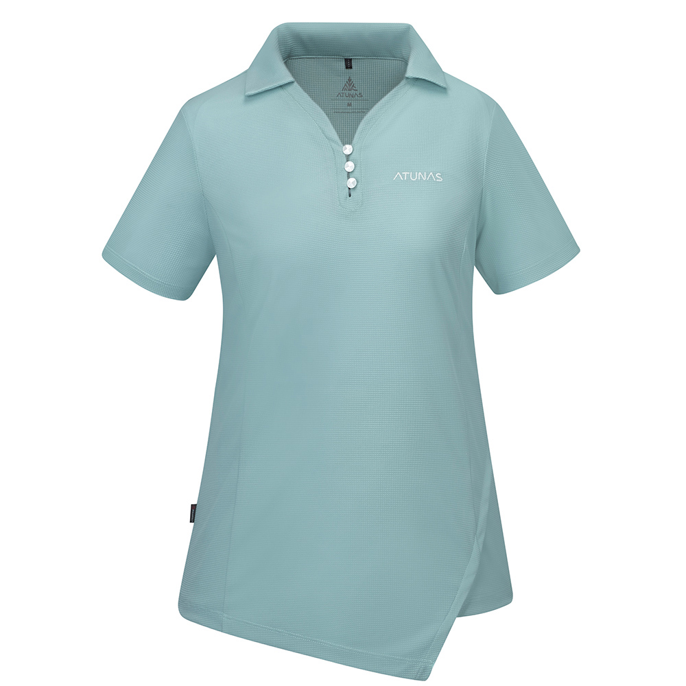 女款POLARTEC POWER DRY透氣排汗短袖POLO衫(A1PS2503W霧綠/抗臭/透氣/銀離子)