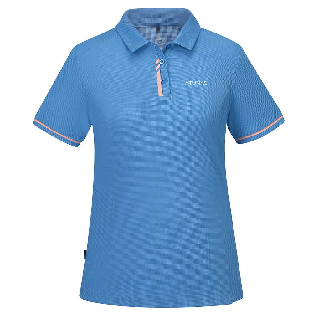 女款POLARTEC POWER DRY透氣排汗短袖POLO衫(A1PS2504W藍/抗臭/透氣/銀離子)