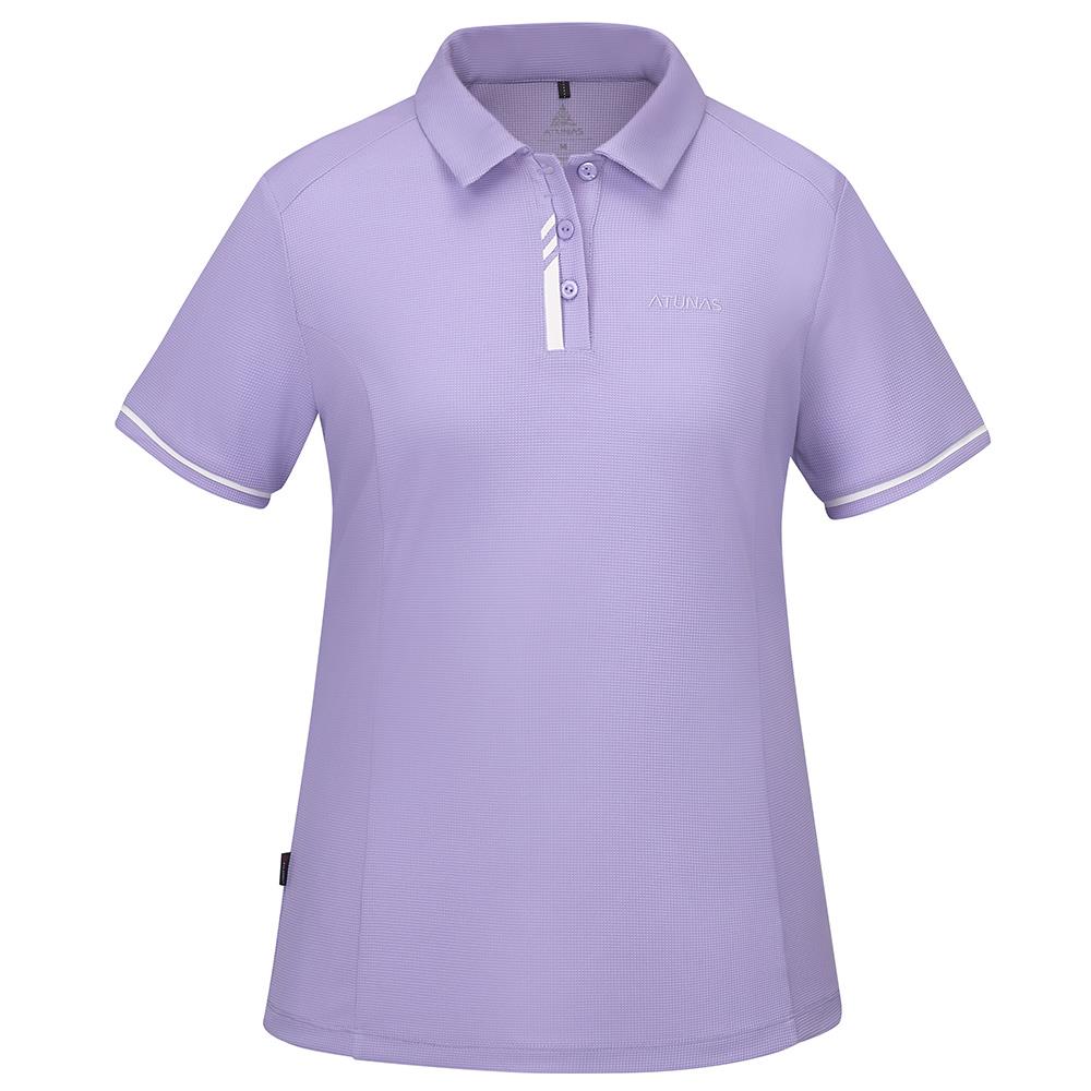 女款POLARTEC POWER DRY透氣排汗短袖POLO衫(A1PS2504W輕柔紫/抗臭/透氣/銀離子)