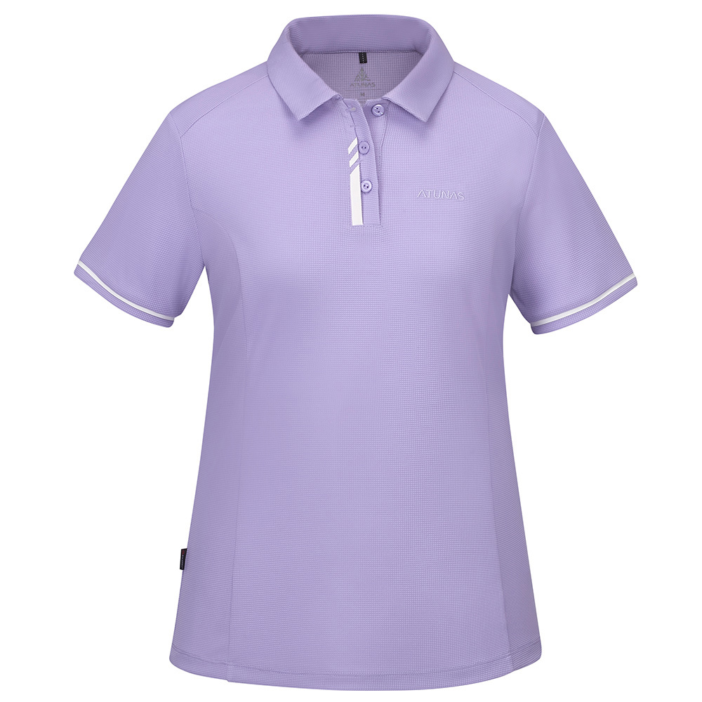 女款POLARTEC POWER DRY透氣排汗短袖POLO衫(A1PS2504W輕柔紫/抗臭/透氣/銀離子)