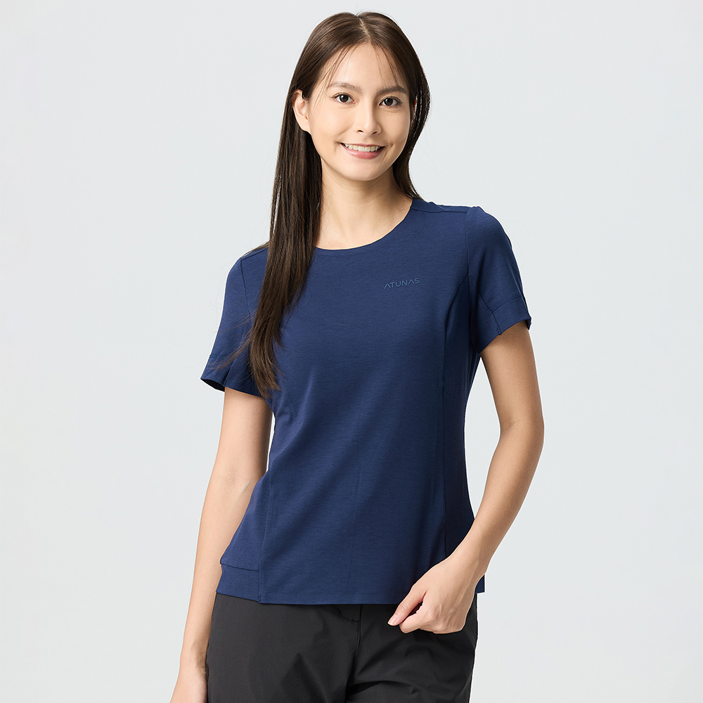 女款POLARTEC DELTA短袖T恤(A1TS2503W藏青/抗臭/透氣/涼爽/彈性/貼身)