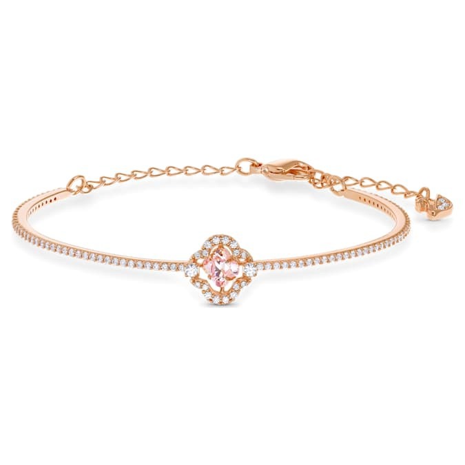 【Swarovski 施華洛世奇】Una 手鐲(幸運草 粉紅色 鍍玫瑰金色調)(5516476)