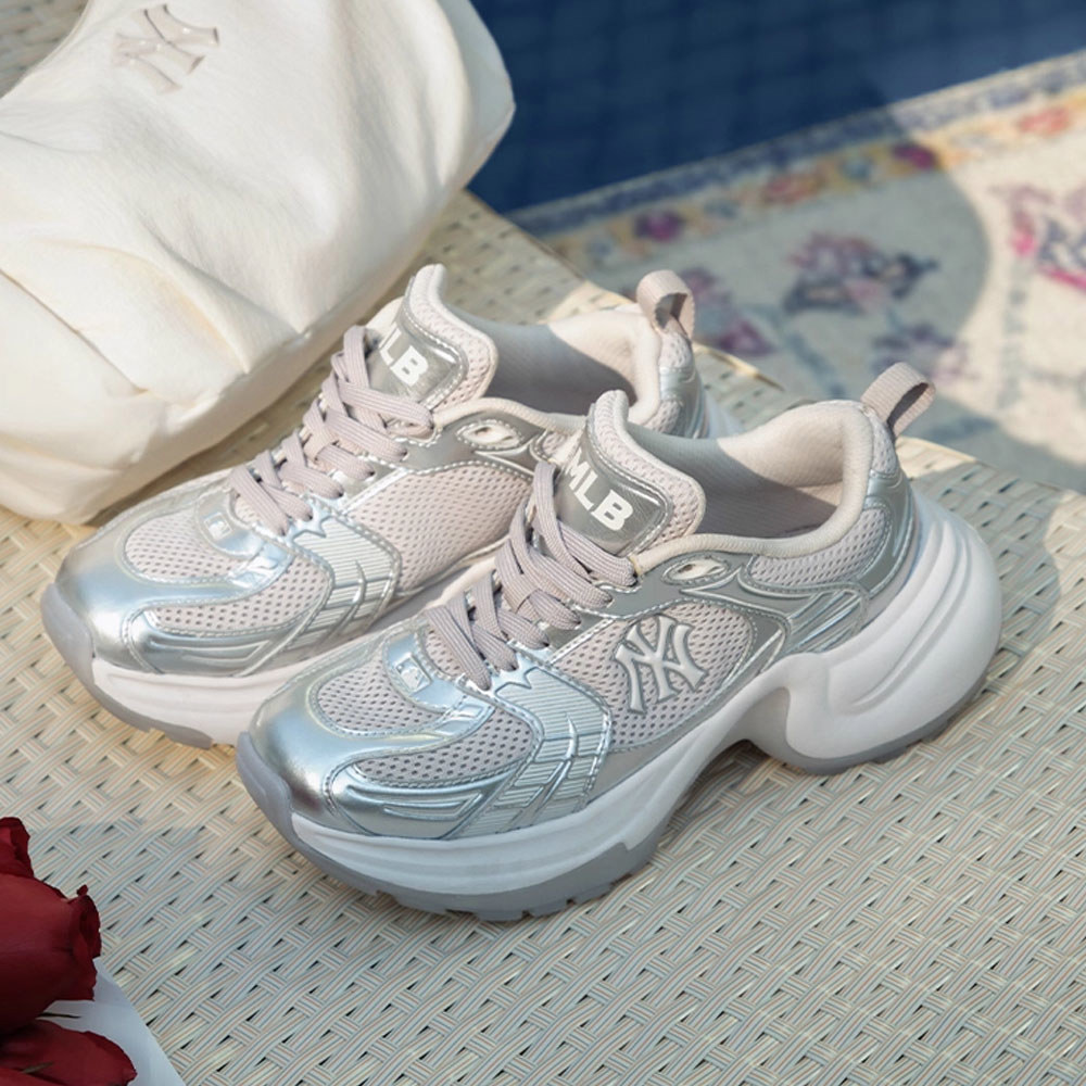 MLB 厚底老爹鞋 運動休閒鞋 銀色球鞋 Chunky Jogger系列 紐約洋基隊 (3ASHW045N-50SIS)