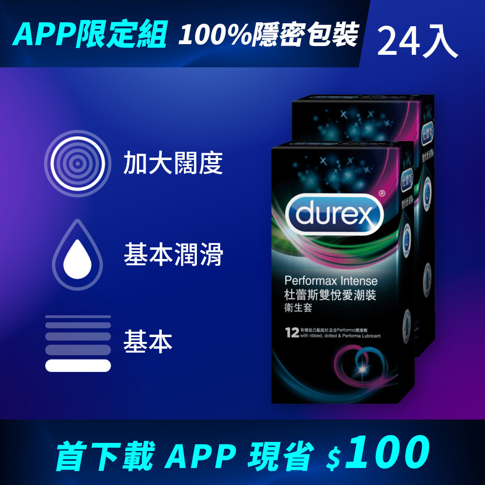 【APP限定組合】杜蕾斯雙悅愛潮裝12入*2盒