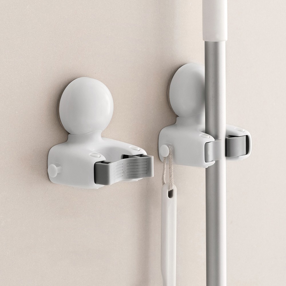 懶角落吸盤軟膠拖把掛鉤