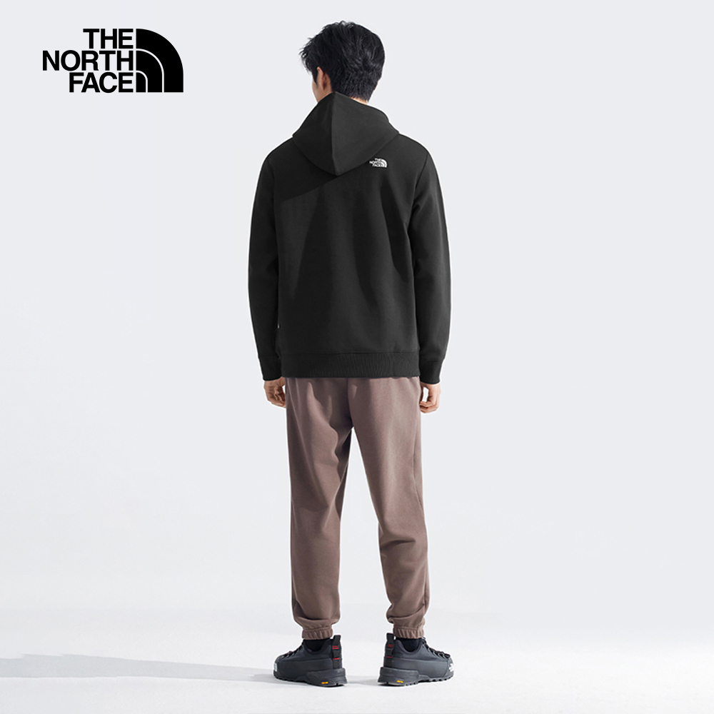 【10/24 12點週末限定】The North Face北面男女款黑色心型刺繡LOGO印花長袖帽T｜8D7SJK3