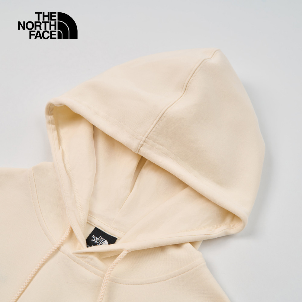 【10/25 12點週末限定】The North Face北面男女款米白色心型刺繡LOGO印花長袖帽T｜8D7SQLI