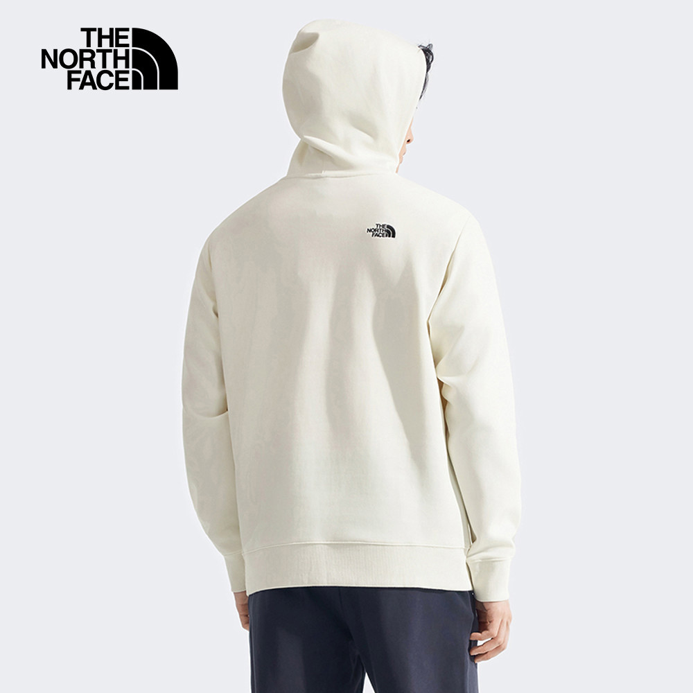 【10/25 12點週末限定】The North Face北面男女款米白色心型刺繡LOGO印花長袖帽T｜8D7SQLI