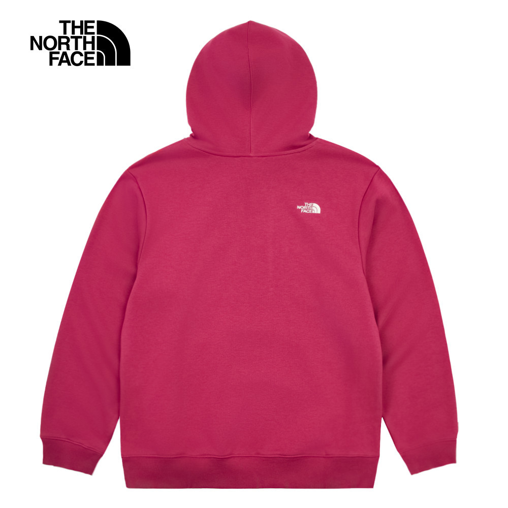 The North Face北面女款桃色刺繡LOGO印花長袖帽T｜8DC46EO