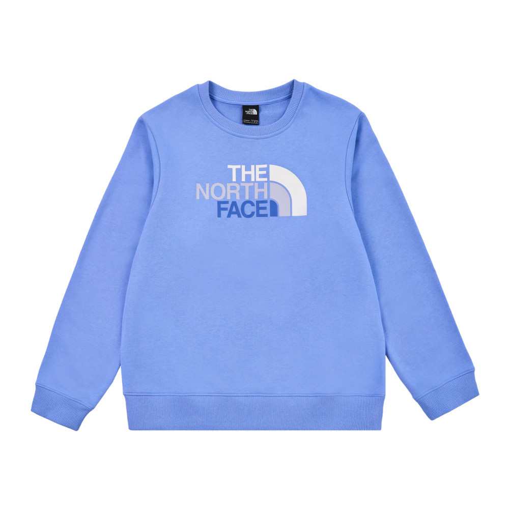 The North Face北面女款藍色大尺寸LOGO印花長袖大學T｜8DC70YI