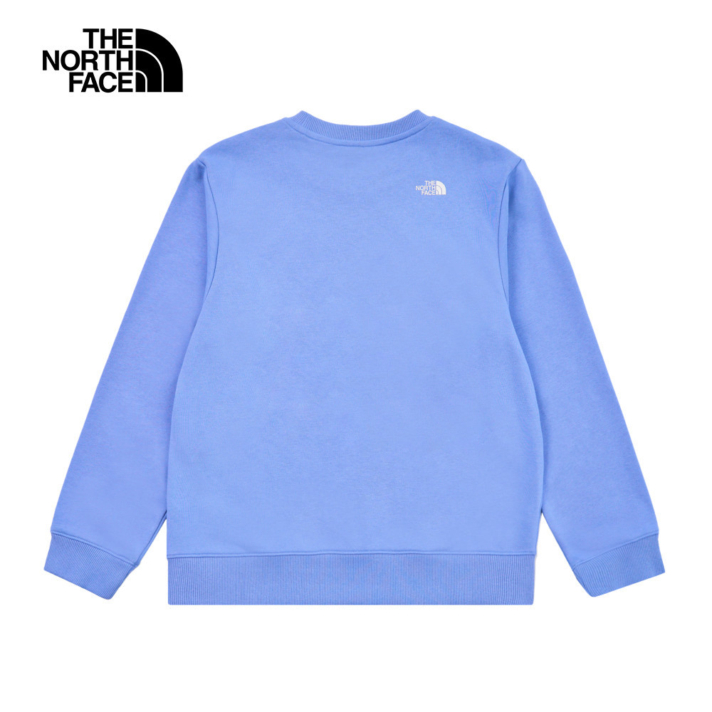 The North Face北面女款藍色大尺寸LOGO印花長袖大學T｜8DC70YI