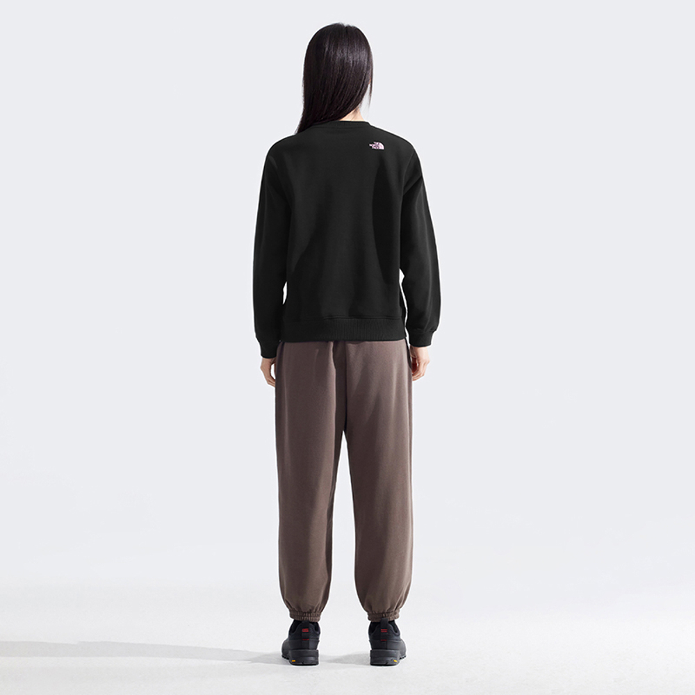 【限時搶購】女款黑色大尺寸LOGO印花長袖大學T｜8DC7JK3