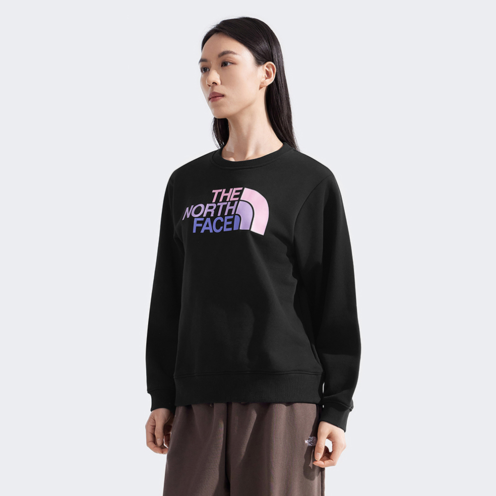 【限時搶購】女款黑色大尺寸LOGO印花長袖大學T｜8DC7JK3