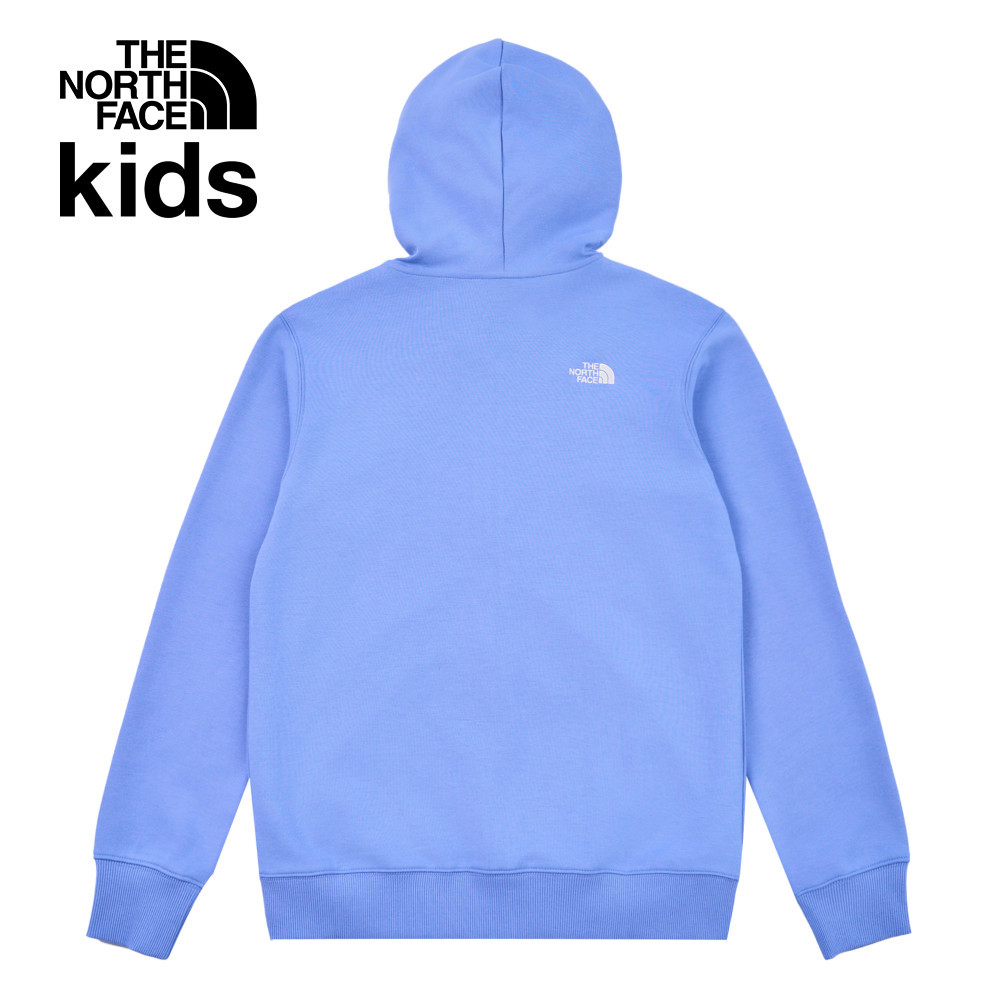 The North Face北面兒童藍色大尺寸刺繡LOGO印花連帽外套｜8DCK0YI
