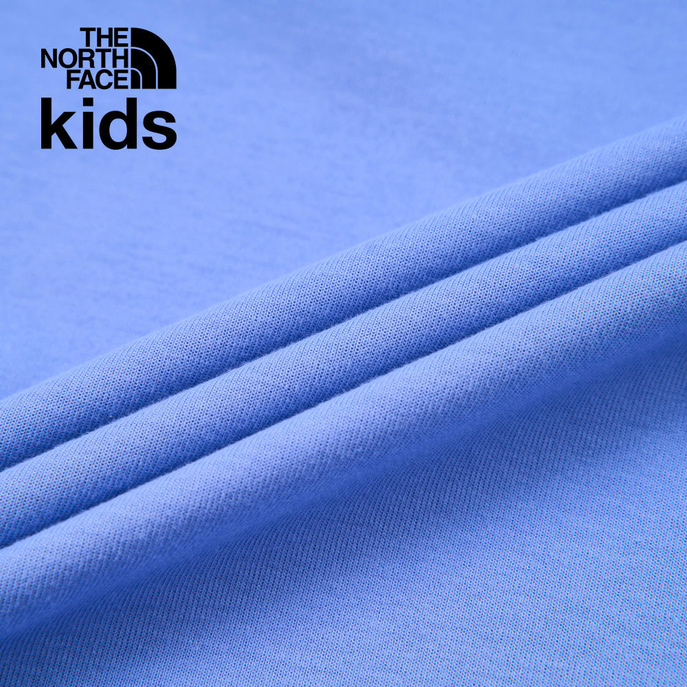 The North Face北面兒童藍色大尺寸刺繡LOGO印花連帽外套｜8DCK0YI