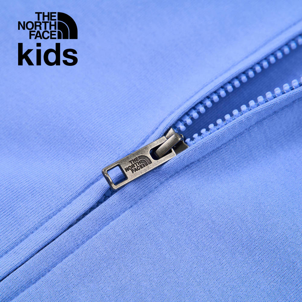 The North Face北面兒童藍色大尺寸刺繡LOGO印花連帽外套｜8DCK0YI