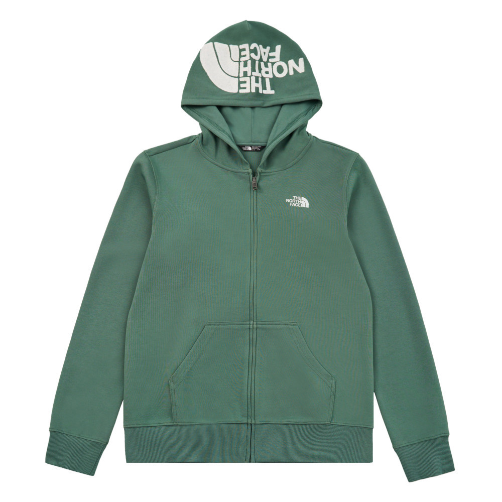 【10/25 12點週末限定】The North Face北面兒童綠色大尺寸刺繡LOGO印花連帽外套｜8DCKHCH