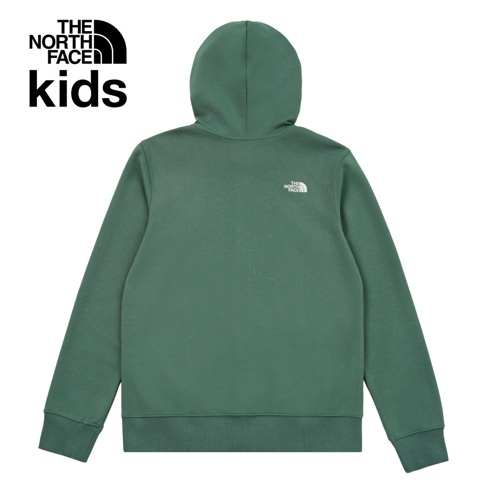 【10/25 12點週末限定】The North Face北面兒童綠色大尺寸刺繡LOGO印花連帽外套｜8DCKHCH