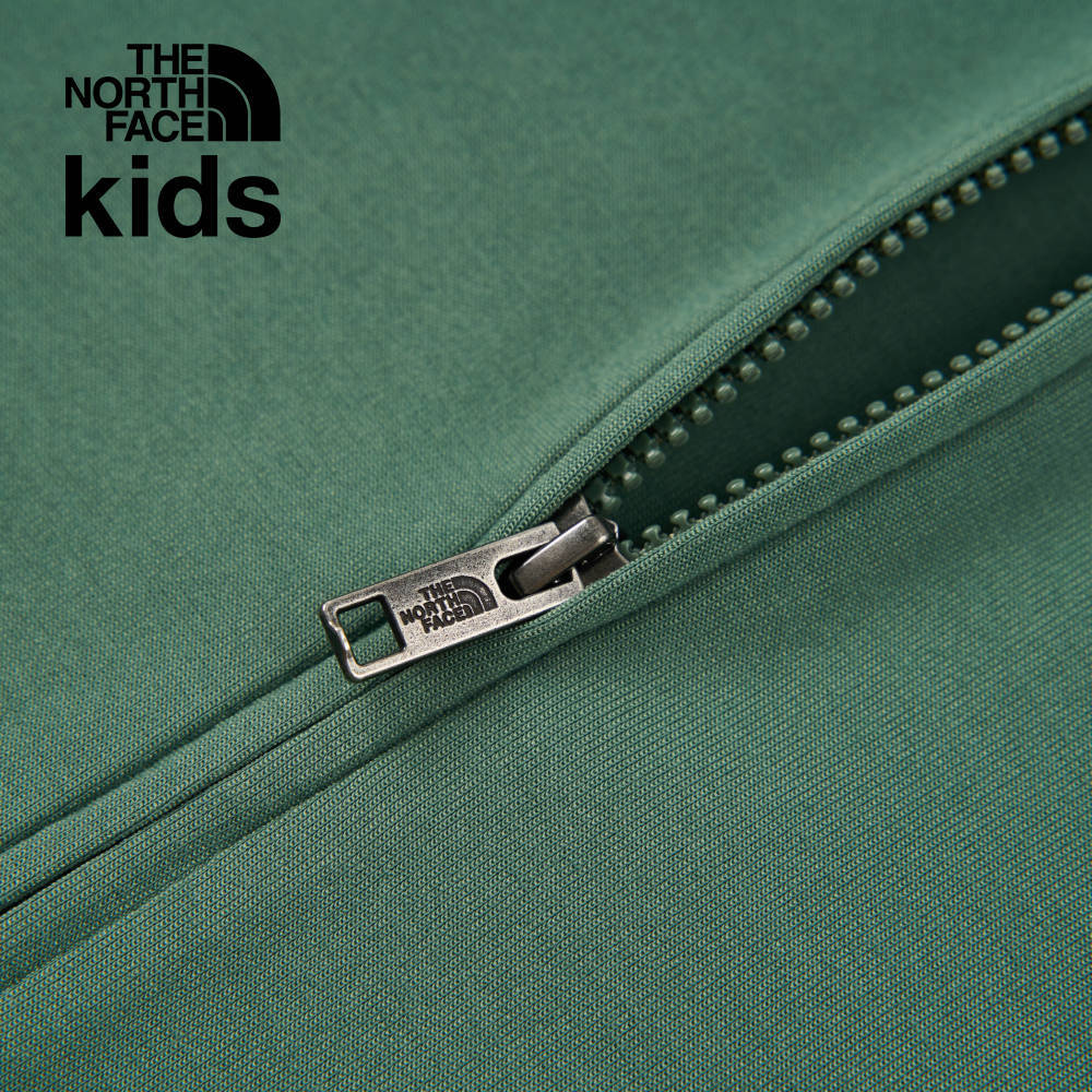 【10/25 12點週末限定】The North Face北面兒童綠色大尺寸刺繡LOGO印花連帽外套｜8DCKHCH