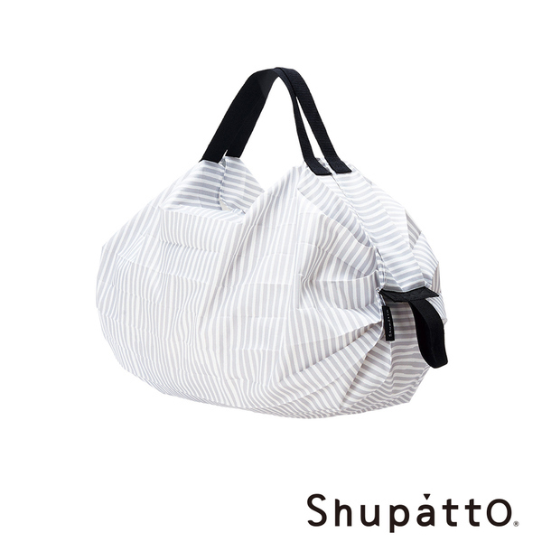 【Shupatto】燈籠型秒收環保啪啪包-小-條紋灰 (SH-S466SE-XAW2)