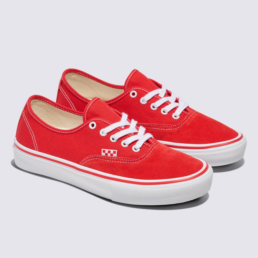 Vans Skate Authentic 男女款紅色專業滑板鞋
