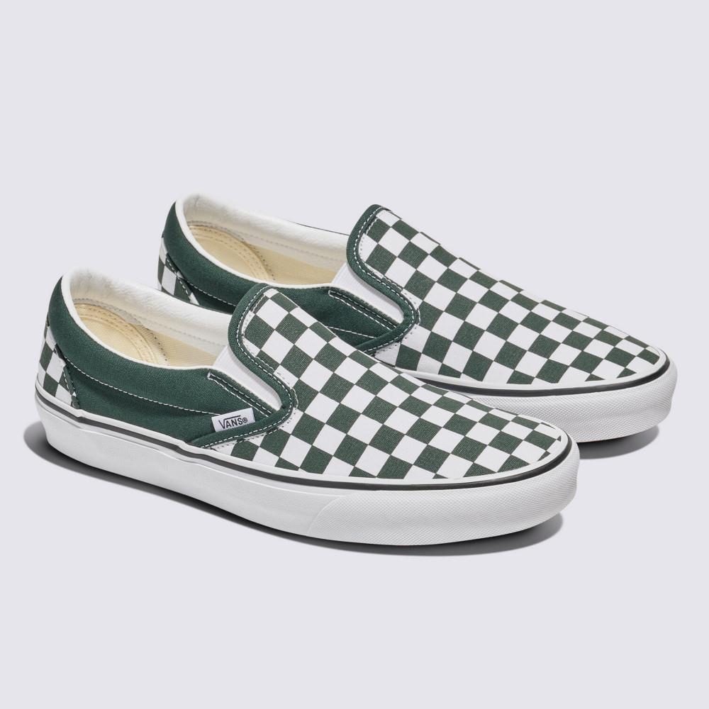 Classic Slip-On 墨綠色棋盤格滑板鞋