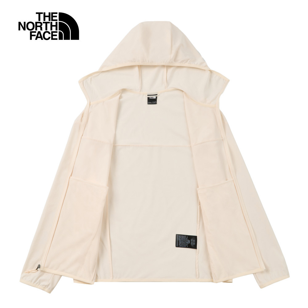 The North Face北面女款米白色舒適透氣連帽外套｜8EYHQLI