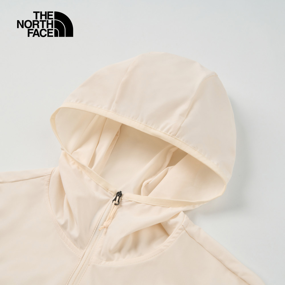 The North Face北面女款米白色舒適透氣連帽外套｜8EYHQLI