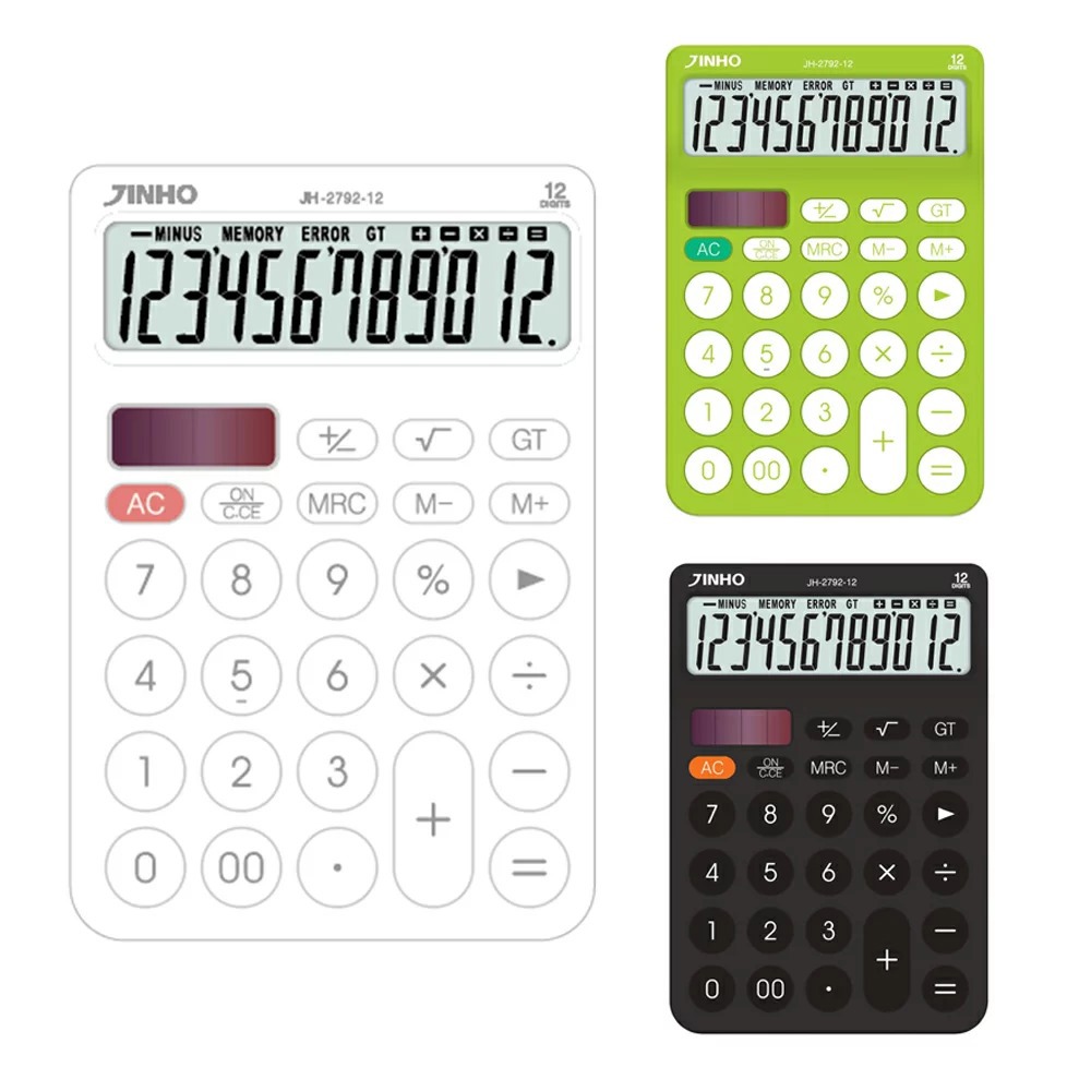 JINHO  12位元計算機 (JH-2792-12)-黑/白/綠