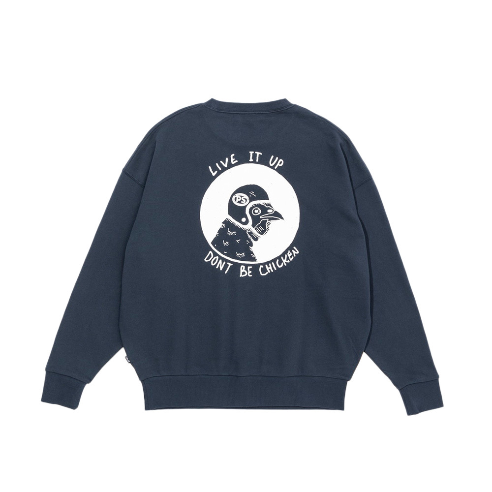 日本限定 POLER 13oz HEAVY WEIGHT RELAX FIT COLLECTION - CHICKEN CREW 寬鬆版衛衣 / 休閒上衣 / 藍色