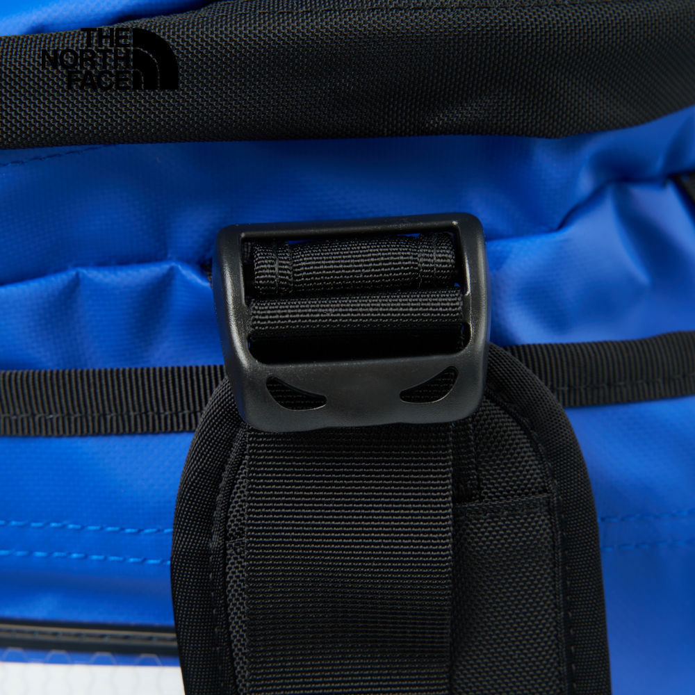 The North Face北面男女款藍色DWR防潑水背提兩用可收納旅行包｜52SA53S