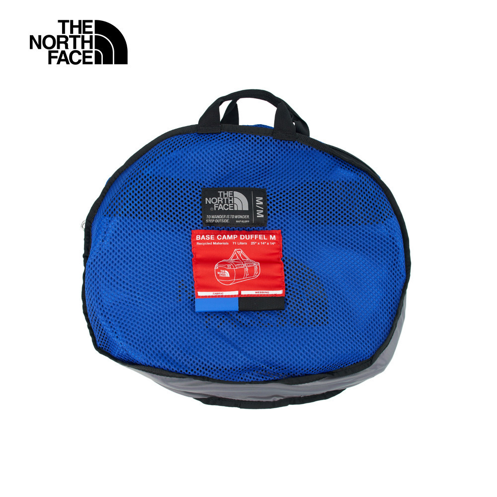 The North Face北面男女款藍色DWR防潑水背提兩用可收納旅行包｜52SA53S