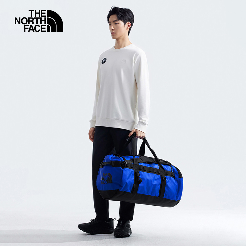 The North Face北面男女款藍色DWR防潑水背提兩用可收納旅行包｜52SA53S