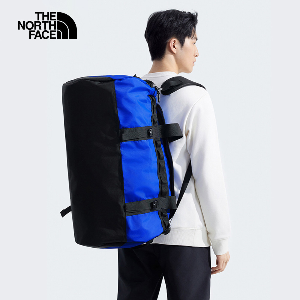 The North Face北面男女款藍色DWR防潑水背提兩用可收納旅行包｜52SA53S