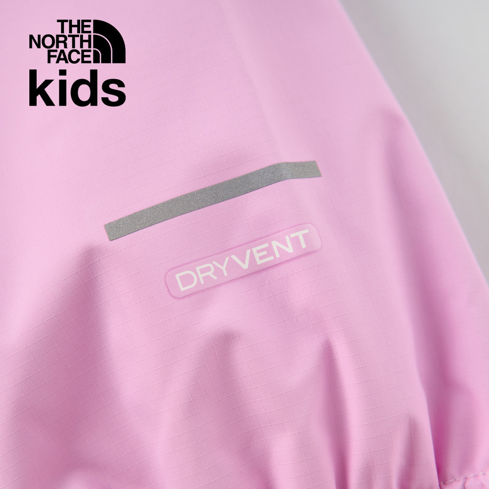【10/24 00點週末限定】The North Face北面兒童粉紅色DryVent防水透氣衝鋒衣｜8A496FI