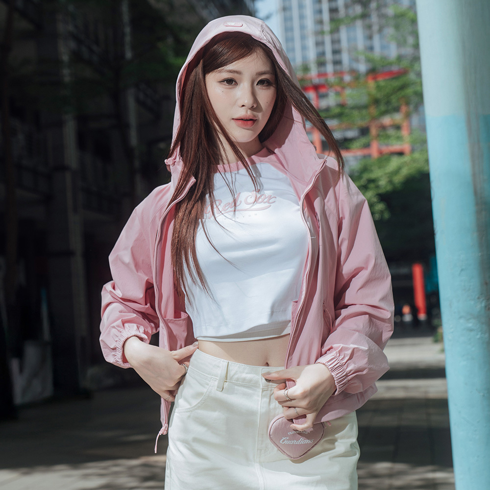 MLB Korea MLB 女版抗UV防曬涼感防風外套 Varsity系列 波士頓紅襪隊 (3FWJV